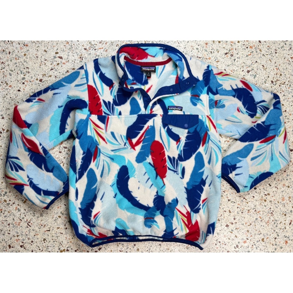 Patagoni Synchilla Vtg Women's Multicolored 1/4 Button Up Fleece Sweater Size M